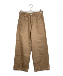 BEEDEN（ビーデン）の古着「RIVET DESIGN LOOSE PANTS コットンパンツ」｜ベージュ