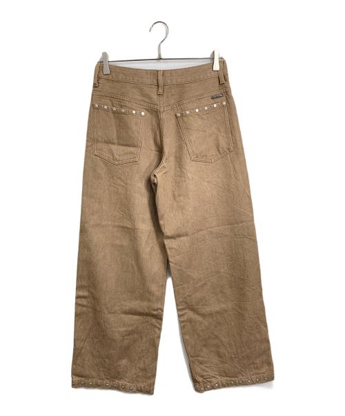 BEEDEN（ビーデン）BEEDEN (ビーデン) RIVET DESIGN LOOSE PANTS コットンパンツ ベージュ サイズ:Sの古着・服飾アイテム