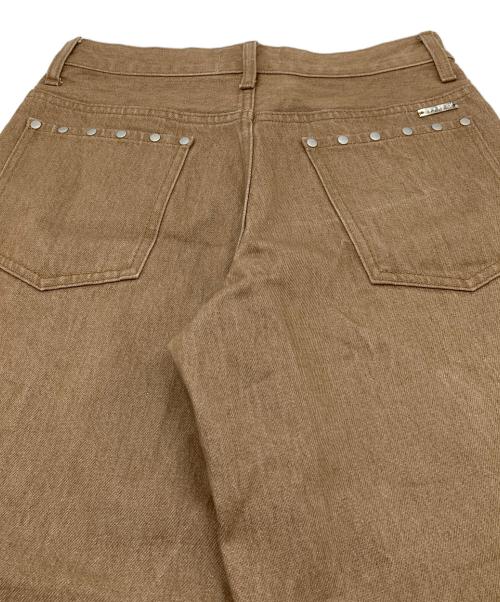 BEEDEN（ビーデン）BEEDEN (ビーデン) RIVET DESIGN LOOSE PANTS コットンパンツ ベージュ サイズ:Sの古着・服飾アイテム