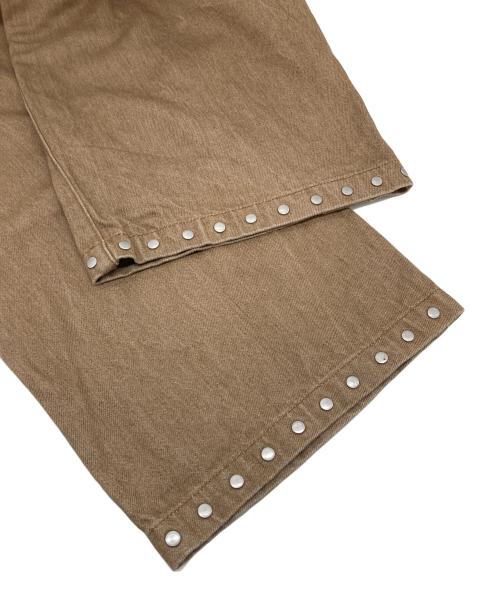 BEEDEN（ビーデン）BEEDEN (ビーデン) RIVET DESIGN LOOSE PANTS コットンパンツ ベージュ サイズ:Sの古着・服飾アイテム