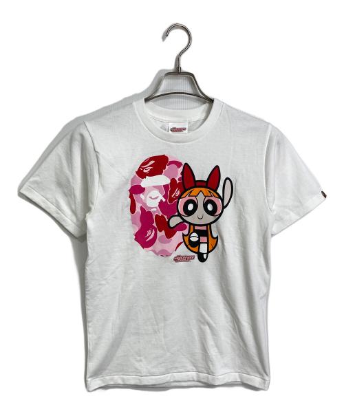 A BATHING APE（アベイシングエイプ）A BATHING APE (アベイシングエイプ) The Powerpuff Girls (パワーパフガールズ) BLOSSOM TEE  ブロッサム  半袖カットソー　Tシャツ　日本製 ホワイト サイズ:XS 未使用品の古着・服飾アイテム