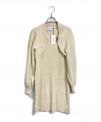 Calvin Klein Jeansカルバンクラインジーンズ）の古着「Bolero Cardigan Sleeveless Dress ニットワンピース」｜ベージュ