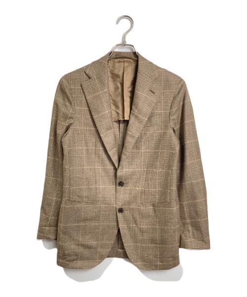CARUSO（カルーゾ）CARUSO (カルーゾ) ウールテーラードジャケット ブラウン サイズ:実寸参照の古着・服飾アイテム