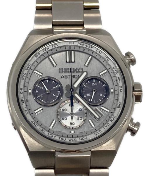 SEIKO（セイコー）SEIKO (セイコー) アストロン　ソーラー電波修正 クロノグラフ  メタルバンド　日常生活用強化防水  10気圧 シルバー×グレー サイズ:実寸参照の古着・服飾アイテム