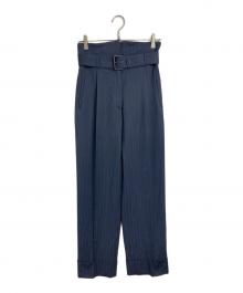 Vivienne Westwood RED LABEL（ヴィヴィアンウエストウッドレッドレーベル）の古着「ハイウエストストライプロールアップパンツ　イタリア」｜ネイビー