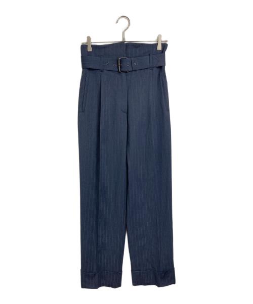 Vivienne Westwood RED LABEL（ヴィヴィアンウエストウッドレッドレーベル）Vivienne Westwood RED LABEL (ヴィヴィアンウエストウッドレッドレーベル) ハイウエストストライプロールアップパンツ　イタリア ネイビー サイズ:40の古着・服飾アイテム