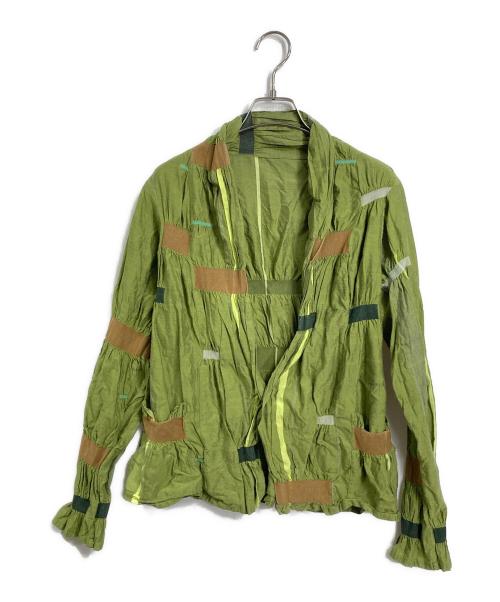 HaaT（ハート）HaaT (ハート) パッチワークブラウス　カーディガンブラウス グリーン サイズ:2の古着・服飾アイテム