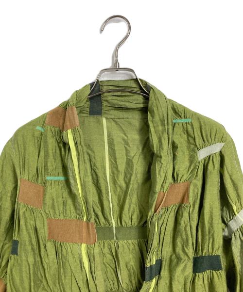 HaaT（ハート）HaaT (ハート) パッチワークブラウス　カーディガンブラウス グリーン サイズ:2の古着・服飾アイテム