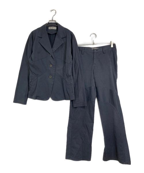 ISSEY MIYAKE（イッセイミヤケ）ISSEY MIYAKE (イッセイミヤケ) 切替セットアップジャケット　ストライプ グレー サイズ:2の古着・服飾アイテム