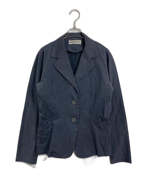 ISSEY MIYAKE（イッセイミヤケ）ISSEY MIYAKE (イッセイミヤケ) 切替セットアップジャケット　ストライプ グレー サイズ:2の古着・服飾アイテム
