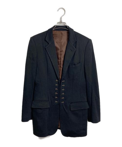 Jean Paul GAULTIER CLASSIQUE（ジャンポールゴルチエクラシック）Jean Paul GAULTIER CLASSIQUE (ジャンポールゴルチエクラシック) テーラードフックジャケット　日本製　2000アーカイブ ブラック サイズ:40の古着・服飾アイテム