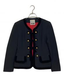 MOSCHINO（モスキーノ）の古着「金ボタンリボンテーラードジャケット」｜ブラック