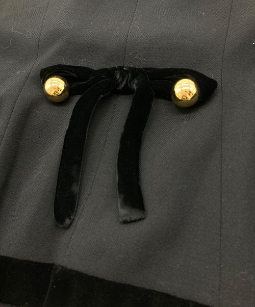 MOSCHINO（モスキーノ）MOSCHINO (モスキーノ) 金ボタンリボンテーラードジャケット ブラック サイズ:サイズ164（実寸参照）の古着・服飾アイテム