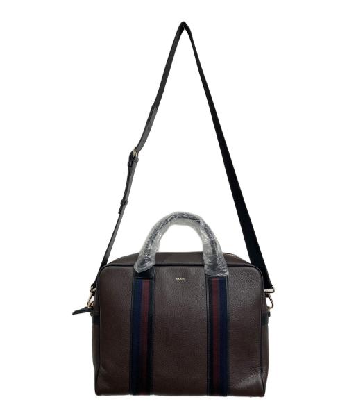 PAUL SMITH（ポールスミス）PAUL SMITH (ポールスミス) 2WAYブリーフケース　ショルダーバッグ　牛革　通勤 通学 仕事 出張 ブラウン サイズ:実寸参照の古着・服飾アイテム