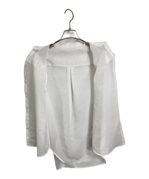BORDERS at BALCONY（ボーダーズアットバルコニー）BORDERS at BALCONY (ボーダーズアットバルコニー) PUFF SLEEVE SHEER SHIRT ホワイト サイズ:36の古着・服飾アイテム