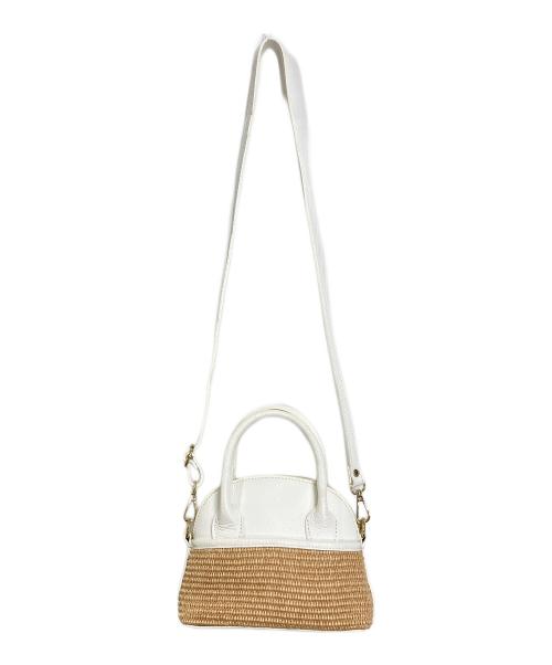 MARANT（マラント）MARANT (マラント) MINI ハンドバッグ　ミニショルダー ホワイト×ベージュ サイズ:実寸参照の古着・服飾アイテム