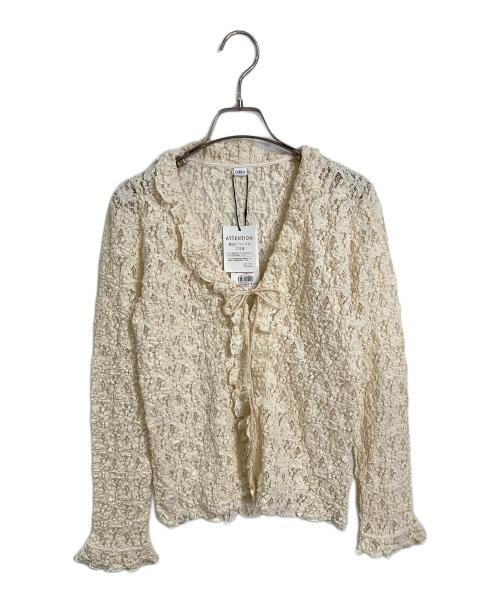 CODE A（コードエー）CODE A (コードエー) Re fluffy lace blouse ブラウス　レースブラウス ベージュ サイズ:実寸参照 未使用品の古着・服飾アイテム