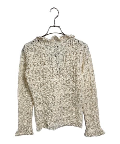 CODE A（コードエー）CODE A (コードエー) Re fluffy lace blouse ブラウス　レースブラウス ベージュ サイズ:実寸参照 未使用品の古着・服飾アイテム