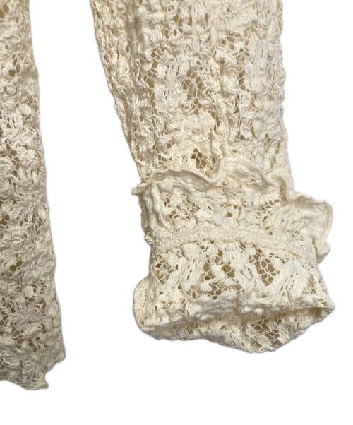 CODE A（コードエー）CODE A (コードエー) Re fluffy lace blouse ブラウス　レースブラウス ベージュ サイズ:実寸参照 未使用品の古着・服飾アイテム