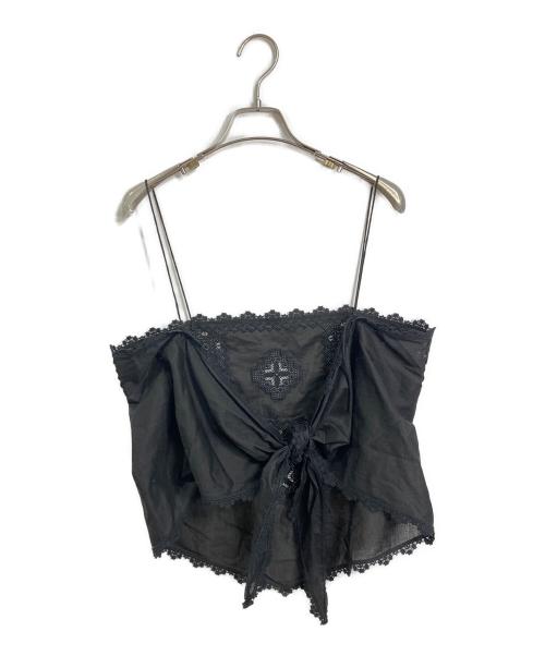 SALON（サロン）SALON (サロン) クロスレースマルチキャミソール　キャミ ブラック サイズ:Fの古着・服飾アイテム
