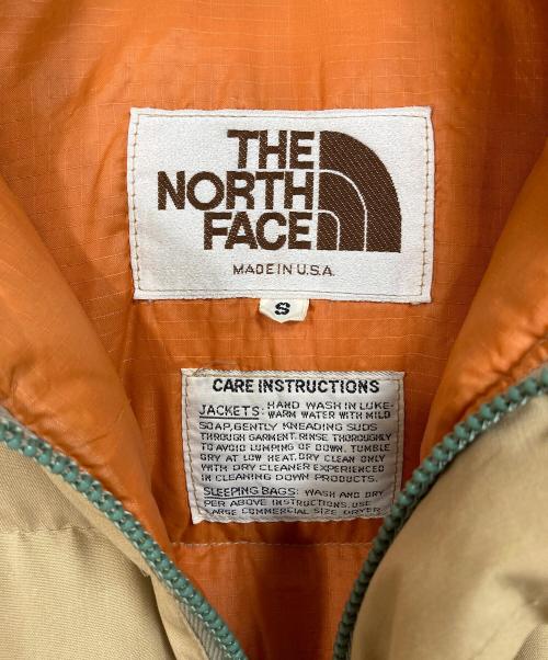 THE NORTH FACE（ザ ノース フェイス）THE NORTH FACE (ザ ノース フェイス) 70's-80's ダウンジャケット　TALONジップ　ダブルジップ　スナップボタン　ベージュ　オレンジ　USA製　64クロス　ドローコード ベージュ サイズ:Sの古着・服飾アイテム