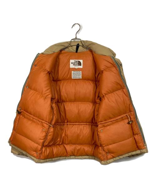 THE NORTH FACE（ザ ノース フェイス）THE NORTH FACE (ザ ノース フェイス) 70's-80's ダウンジャケット　TALONジップ　ダブルジップ　スナップボタン　ベージュ　オレンジ　USA製　64クロス　ドローコード ベージュ サイズ:Sの古着・服飾アイテム