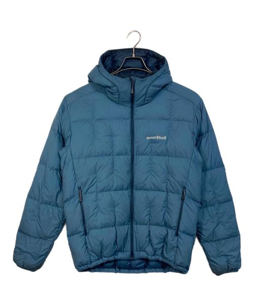mont-bell（モンベル）mont-bell (モンベル) ネージュダウン パーカ　ブルー　フード　ドローコード グリーン サイズ:Lの古着・服飾アイテム
