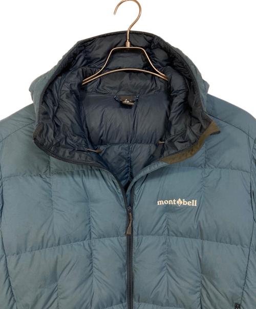 mont-bell（モンベル）mont-bell (モンベル) ネージュダウン パーカ　ブルー　フード　ドローコード グリーン サイズ:Lの古着・服飾アイテム
