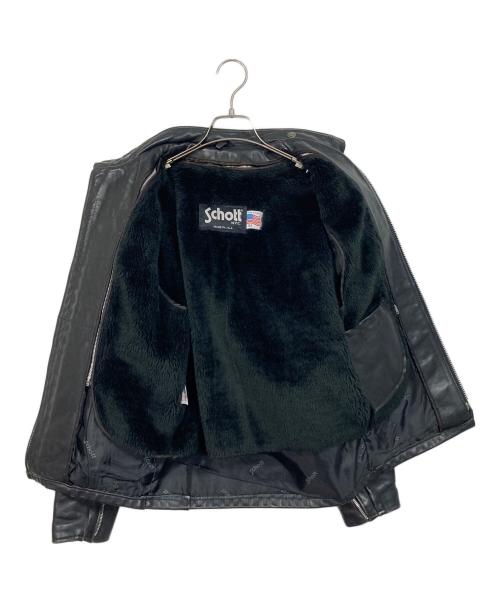 Schott（ショット）Schott (ショット) ライナー付シングルライダースジャケット　アウター　USA製 ブラック サイズ:34の古着・服飾アイテム