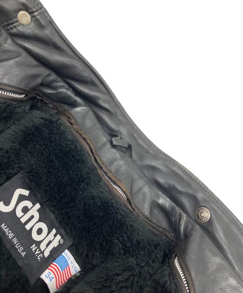 Schott（ショット）Schott (ショット) ライナー付シングルライダースジャケット　アウター　USA製 ブラック サイズ:34の古着・服飾アイテム