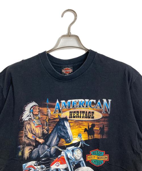 HARLEY-DAVIDSON（ハーレーダビッドソン）HARLEY-DAVIDSON (ハーレーダビッドソン) 【古着】AMERICAN HERITAGE ヴィンテージTシャツ　91年　USA製 ブラック サイズ:XLの古着・服飾アイテム
