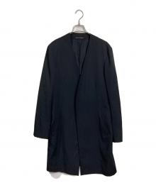Yohji Yamamoto pour homme（ヨウジヤマモト プールオム）の古着「ウールギャバジン ノーカラー コート　15SS」｜ブラック