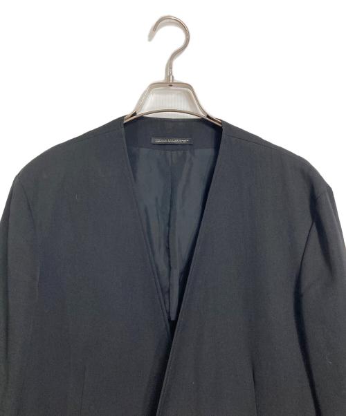 Yohji Yamamoto pour homme（ヨウジヤマモト プールオム）Yohji Yamamoto pour homme (ヨウジヤマモト プールオム) ウールギャバジン ノーカラー コート　15SS ブラック サイズ:2の古着・服飾アイテム