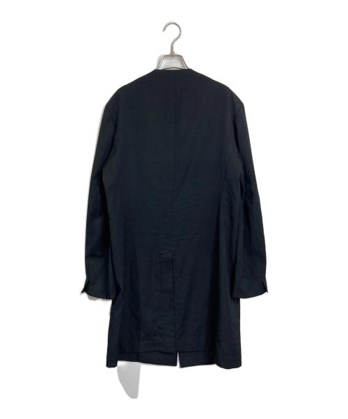 Yohji Yamamoto pour homme（ヨウジヤマモト プールオム）Yohji Yamamoto pour homme (ヨウジヤマモト プールオム) ウールギャバジン ノーカラー コート　15SS ブラック サイズ:2の古着・服飾アイテム
