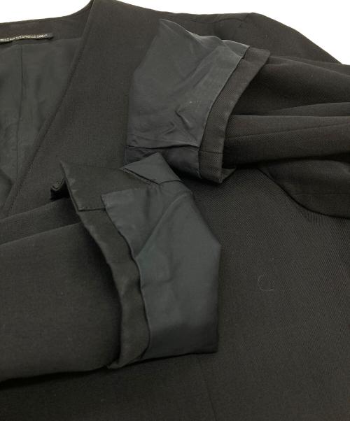 Yohji Yamamoto pour homme（ヨウジヤマモト プールオム）Yohji Yamamoto pour homme (ヨウジヤマモト プールオム) ウールギャバジン ノーカラー コート　15SS ブラック サイズ:2の古着・服飾アイテム