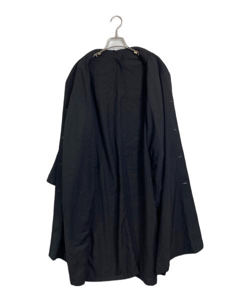 YOHJI YAMAMOTO（ヨウジヤマモト）YOHJI YAMAMOTO (ヨウジヤマモト) Cu/W HIGH TWISTED GABARDINE SIDE GATHER DETAIL COAT A 25SS ブラック サイズ:実寸参照の古着・服飾アイテム