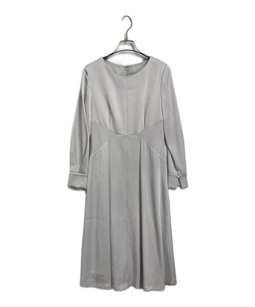 ANAYI（アナイ）ANAYI (アナイ) トリアセテートサテンフレアワンピース グレー サイズ:36の古着・服飾アイテム