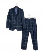 ETROエトロ）の古着「裏地ペイズリーチェックセットアップスーツ」｜ネイビー