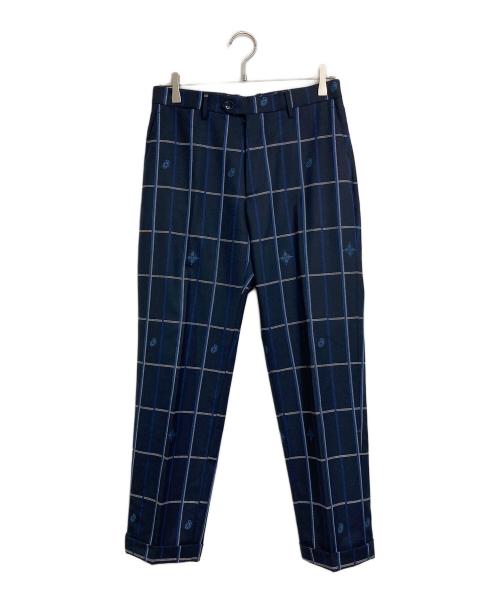 ETRO（エトロ）ETRO (エトロ) 裏地ペイズリーチェックセットアップスーツ ネイビー サイズ:44の古着・服飾アイテム