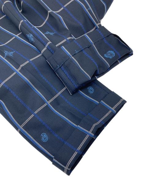 ETRO（エトロ）ETRO (エトロ) 裏地ペイズリーチェックセットアップスーツ ネイビー サイズ:44の古着・服飾アイテム