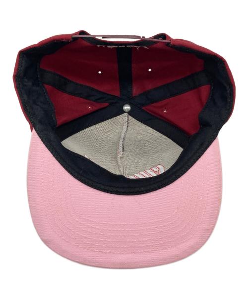 SUPREME（シュプリーム）Supreme (シュプリーム) Underline 5 panel Cap レッド×ピンク サイズ:実寸参照の古着・服飾アイテム