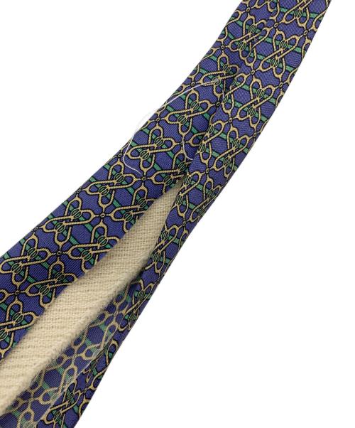 HERMES（エルメス）HERMES (エルメス) ネクタイ　総柄　フランス製 パープル サイズ:実寸参照の古着・服飾アイテム