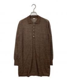 BRILL（ブリル）の古着「シアーポロロングプルオーバー」｜ブラウン