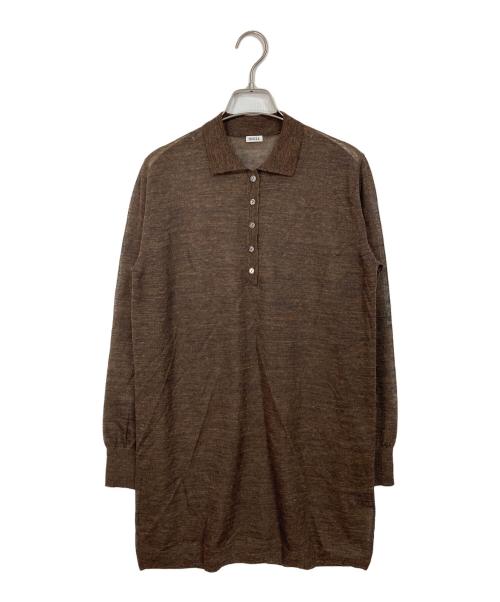 BRILL（ブリル）BRILL (ブリル) シアーポロロングプルオーバー ブラウン サイズ:FREEの古着・服飾アイテム