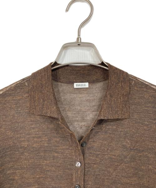 BRILL（ブリル）BRILL (ブリル) シアーポロロングプルオーバー ブラウン サイズ:FREEの古着・服飾アイテム