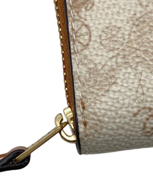 COACH（コーチ）COACH (コーチ) エッセンシャル スモール ジップ アラウンド カード ケース　ホース アンド キャリッジ プリント ブラス/チョーク トープ サイズ:実寸参照の古着・服飾アイテム