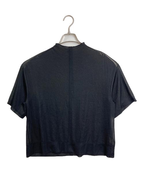 ebure（エブール）EBURE (エブール) シアーTシャツ　シアーカットソー ブラック サイズ:実寸参照の古着・服飾アイテム