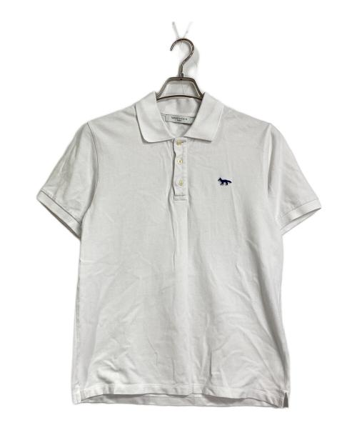 maison kitsune（メゾンキツネ）MAISON KITSUNE (メゾンキツネ) フォックスヘッド レギュラー ポロ ホワイト サイズ:Sの古着・服飾アイテム