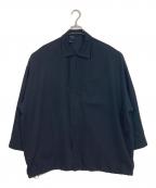 N.HOOLYWOODエヌ ハリウッド）の古着「ZIPUP SHIRT - Black  ジップアップシャツ　アウター　ライトアウター　日本製」｜ブラック