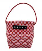 MARNIマルニ）の古着「MARKET POD BASKET マーケットポッドバスケット　ハンドバッグ」｜レッド×ピンク